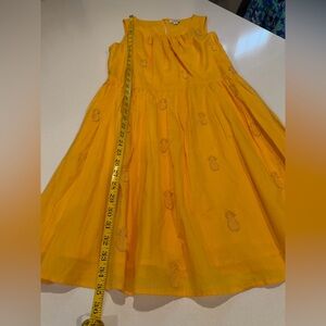 J. Crew Factory Sunny Yellow A-Line Skirt with Pineapple Embroidery